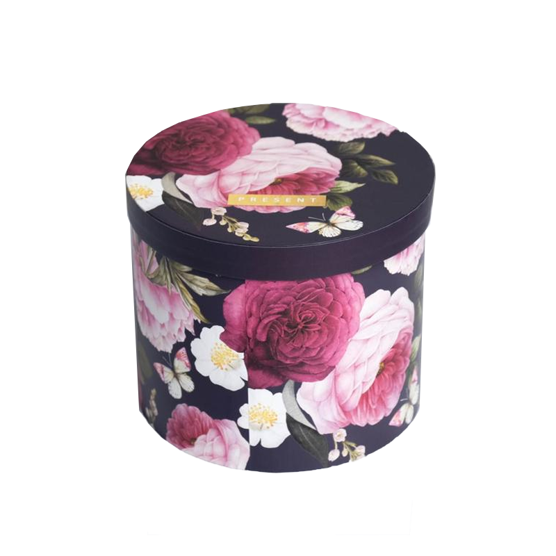 Коробка подарочная круглая Дарите Счастье Цветы 14*16 см 1 шт