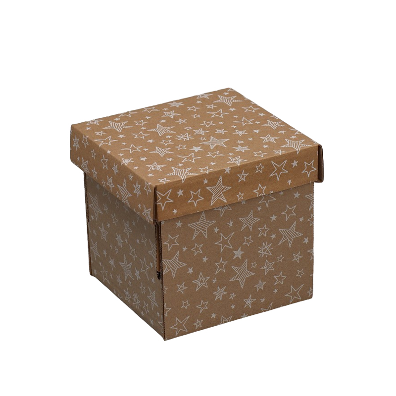 Складная коробка бурая Дарите Счастье Звезды 15*15*15 см 1 шт