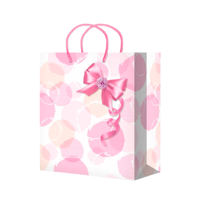 Подарочный пакет Миленд Нежно Розовый Бант 26*33*8 см ППК-4454 1 шт