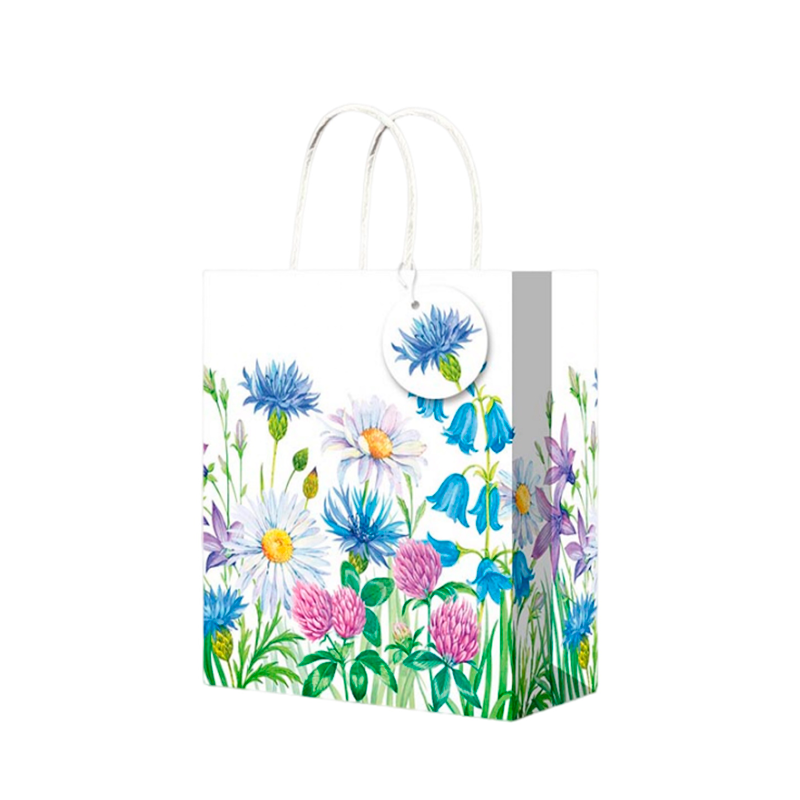 Подарочный пакет Миленд Сезонные Цветы Голубые 18*23*8 см ППК-4356 1 шт