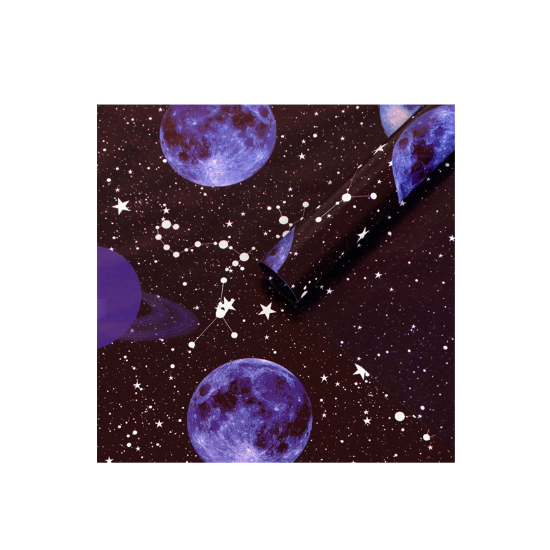 Бумага упаковочная глянцевая двусторонняя Upak Land Космос 100*70 см 1 Лист 10359424 1 шт