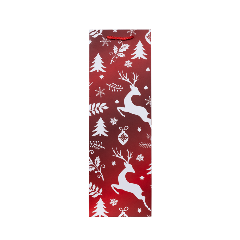 Подарочный пакет под бутылку Accessories Новый Год PD31225-109 12*36*9 см 1 шт