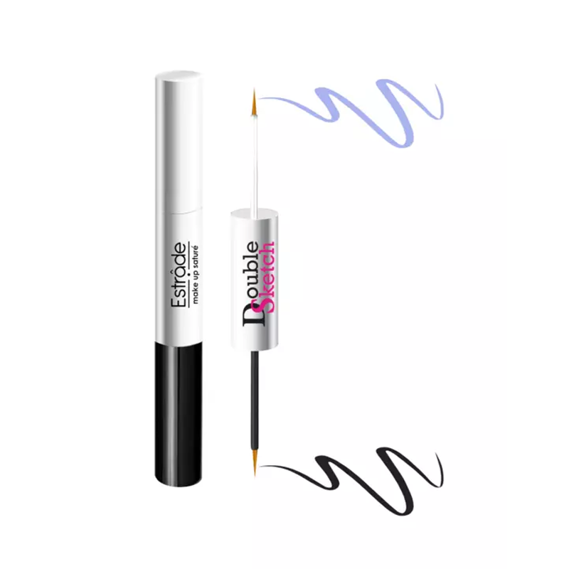 Подводка жидкая двусторонняя Estrade Double Sketch т.02 Черный-голубой 8 г