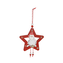 Ёлочное украшение Koopman International Red New Year Красный Новый Год Рождественский Персонаж на Звезде 1 шт