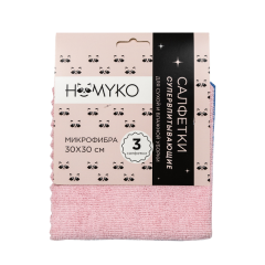Салфетка из микрофибры HOMYKO Универсальная Ультразвук 250 гр 30*30 см 3 шт