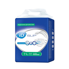 Подгузники для взрослых iD Slip L 8 капель 10 шт