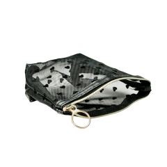 Косметичка Accessories 10,5*10,5*4,5 сеточка сердечки, черная мини