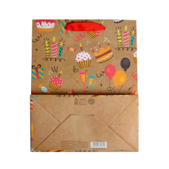 Пакет крафтовый вертикальный Дарите Счастье Happy Birthday MS 18*23*10 см 1 шт