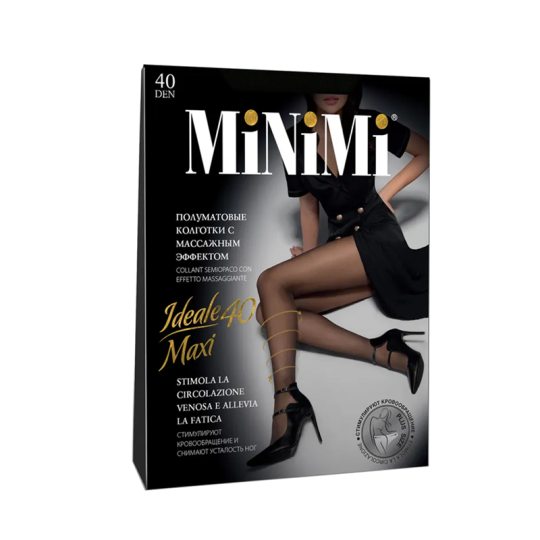 Колготки женские Minimi IDEALE 40 MAXI (утяжка по ноге) Nero 6 размер 40 den