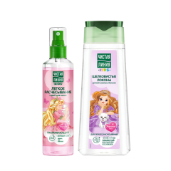 Подарочный набор: Шампунь + Спрей для волос Чистая Линия Kids Шелковые Локоны 240 мл+160 мл