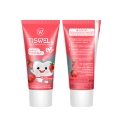 Зубная паста реминерализующая с наногидроксиапатитом Tiswell Клубничный Пломбир с 2 лет 60 г