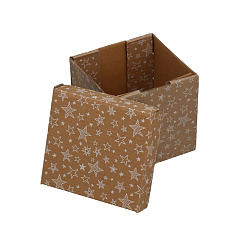 Складная коробка бурая Дарите Счастье Звезды 15*15*15 см 1 шт
