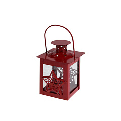 Подсвечник декоративный Koopman International Red New Year Красный Новый Год Фонарь 1 шт