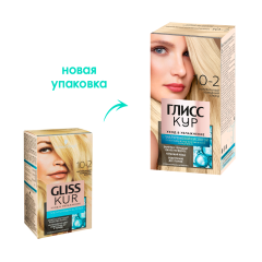 Стойкая краска для волос Глисс Кур Уход и Увлажнение т. 10-2 Натуральный холодный блонд 135 мл