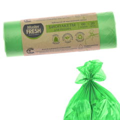 БИОпакеты для мусора Master Fresh Биоразлагаемые 60 л Салатовые 9 мкм 20 шт