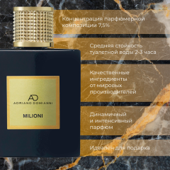 Мужская туалетная вода Adriano Domianni Milioni 100 мл