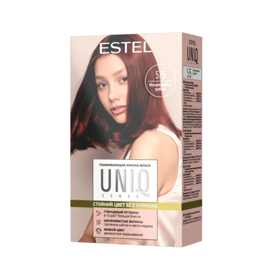 Краска-блеск без аммиака Estel Uniq Sense т.5.5 Искрящийся рубин 120 мл