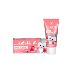 Зубная паста реминерализирующая с наногидроксиапатитом Tiswell Клубника со Сливками без Фтора от 1 года 60 г