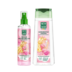 Подарочный набор: Шампунь + Спрей для волос Чистая Линия Kids Шелковые Локоны 240 мл+160 мл