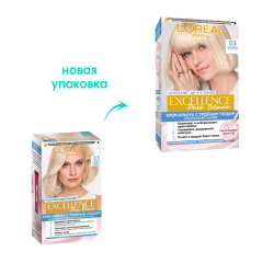 Стойкая крем-краска для волос L'Oreal Paris Excellence т.03 Суперосветляющий русый пепельный 192 мл