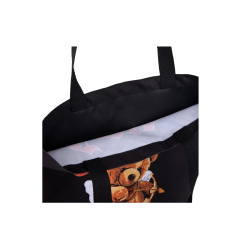 Сумка шопер NAZAMOK Мишка Ангел 35х0,5х40 см Черная 7862572 1 шт