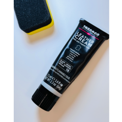 Крем для гладкой кожи с губкой Tarrago Leather Сream Черный 75 мл