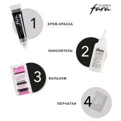 Стойкая краска для волос Fara Classic т.501 Чёрный 115 мл
