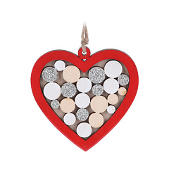 Подвесная декорация Koopman International Red New Year Красный Новый год Сердце /Ёлка /Звезда 1 шт