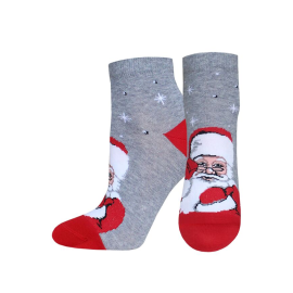 NEW YEAR (Дед Мороз), р.25 рис.678 Серый Меланж 1 пара