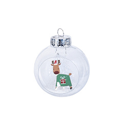 Ёлочное украшение Koopman International Red New Year Красный Новый Год Шар с Фигуркой 1 шт