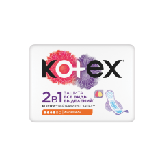 Гигиенические прокладки Kotex Normal 2в1 4 капель 7 шт