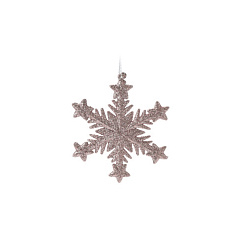 Ёлочное украшение Koopman International Pink New Year Розовый Новый Год Снежинка 1 шт