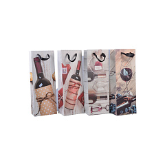 Пакет подарочный Чудо Дом Для Бутылки Микс 12,8*36*8,4 см 1 шт