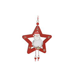 Ёлочное украшение Koopman International Red New Year Красный Новый Год Рождественский Персонаж на Звезде 1 шт