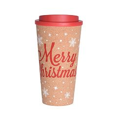 Стакан с крышкой Koopman International Red New Year Красный Новый Год 500 мл 1 шт