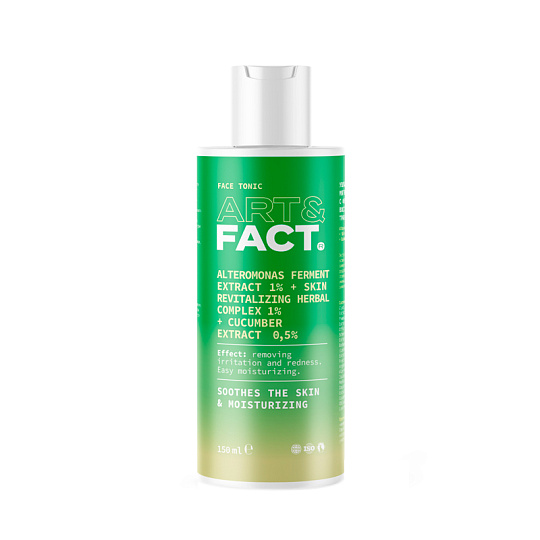 Тоник для лица Art&Fact Alteromonas Ferment 1%+Skin Revitalizing Herbal 1%+cucumber 0,5% 150 мл
