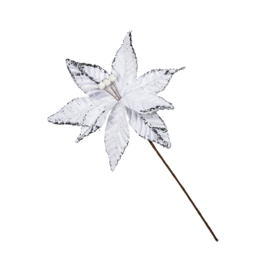 Украшение декоративное новогоднее Home Collection Цветок Белый RB31222-115 24 см*15 см 1 шт