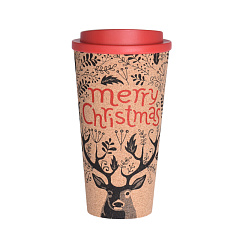 Стакан с крышкой Koopman International Red New Year Красный Новый Год 500 мл 1 шт