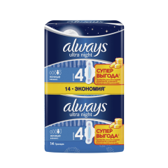 Гигиенические прокладки Always Ultra Night Ночные 6 капель 14 шт