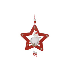 Ёлочное украшение Koopman International Red New Year Красный Новый Год Рождественский Персонаж на Звезде 1 шт