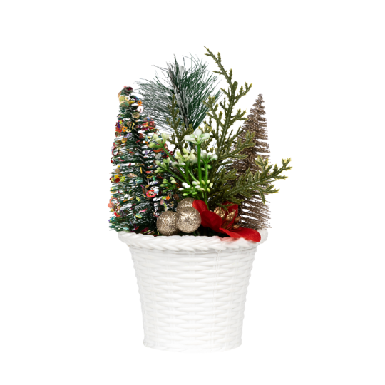 Украшение декоративное новогоднее Home Collection Горшочек 4 Мини Ёлочки SR4115-187 10*16 см 1 шт