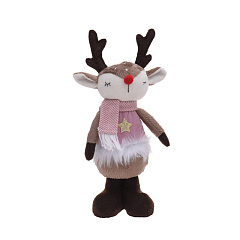 Фигурка декоративная Koopman International Red New Year Розовый Новый Год Олень 1 шт