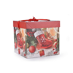 Коробка подарочная Home Collection Новый Год Новогодняя 22*22*22 см 1 шт.