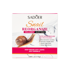 Маска для лица ночная, восстанавливающая Sadoer Snail Reorganize Collagen Sleep Mask 110 г