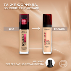 Стойкий тональный крем для лица L'Oreal Paris Infaillible т.015 Фарфоровый 30 мл