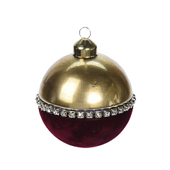 Ёлочное украшение Koopman International Pink New Year Розовый Новый Год Шар со Стразами 1 шт