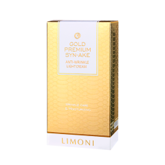 Крем для лица легкий антивозрастной со змеиным ядом и золотом LIMONI Gold Premium Syn-Ake Anti-Wrinkle Cream Light 50 мл