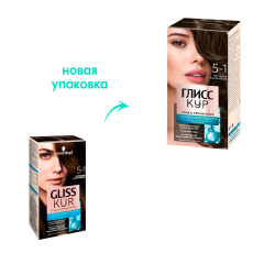 Стойкая краска для волос Глисс Кур Уход и Увлажнение т. 5-1 Холодный каштановый 135 мл