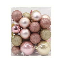 Новогоднее подвесное украшение Magic Time Розовый Цвет арт.91367 33 шт