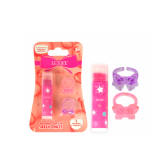 Бальзам для губ + 2 колечка Lukky Jelly Fruit 3,4 г+2 шт